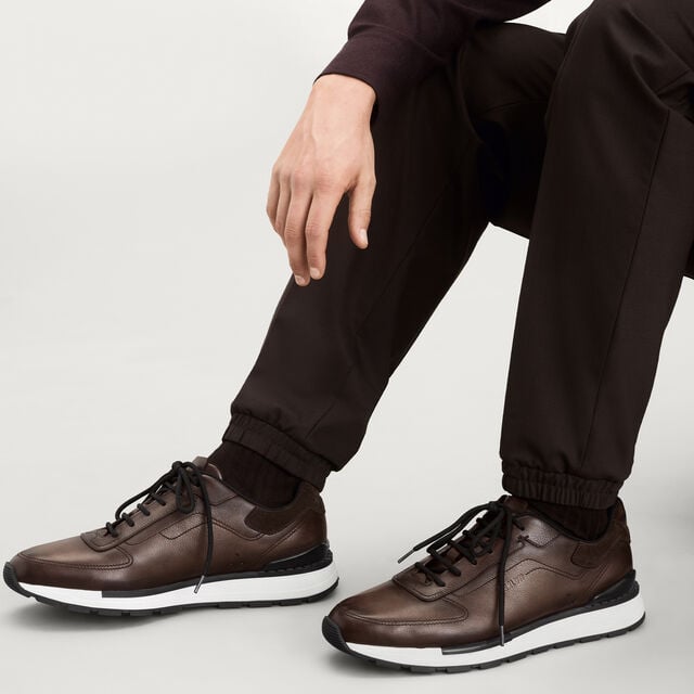 Fast Track Venezia Calf Leather Sneaker, SOFT BROWN, hi-res 2