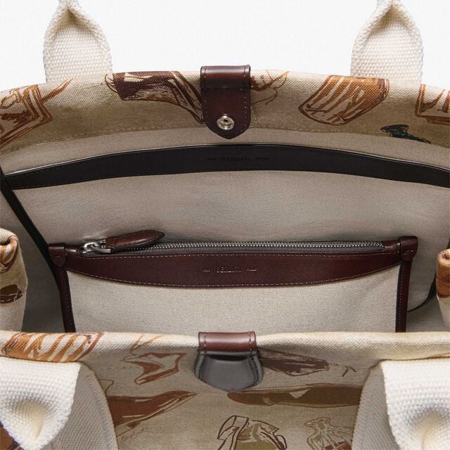 Open Tote XL Printed Fabric Tote Bag, BROWN + BEIGE, hi-res 6