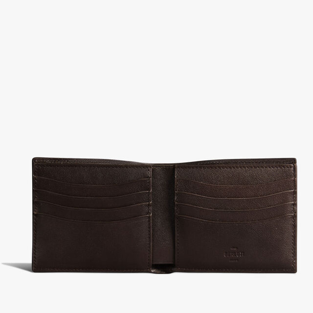 Makore Scritto Leather Compact Wallet, NERO CAVIAR + SAVANA, hi-res 3