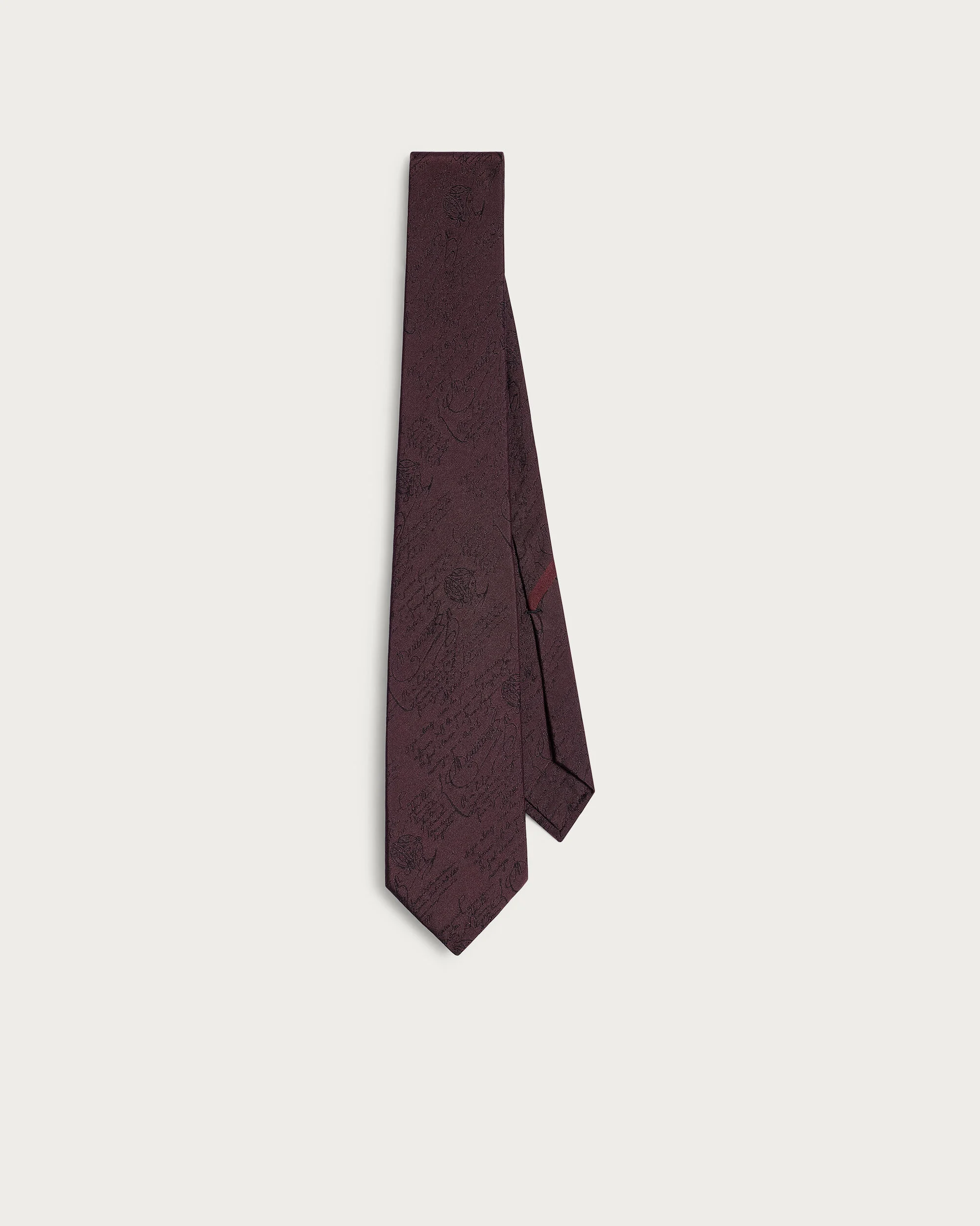 Classic Scritto Pattern Tie, Nero Bordo, hi-res
