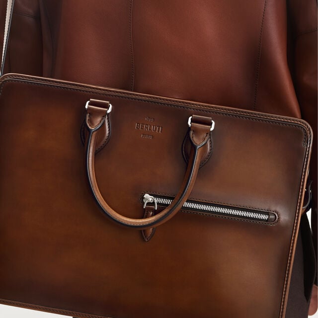 Cartable Un Jour En Cuir, CACAO INTENSO, hi-res 2