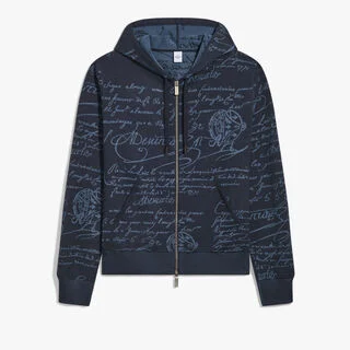 Classic Scritto Zip-up Hoodie, GREYISH NAVY, hi-res