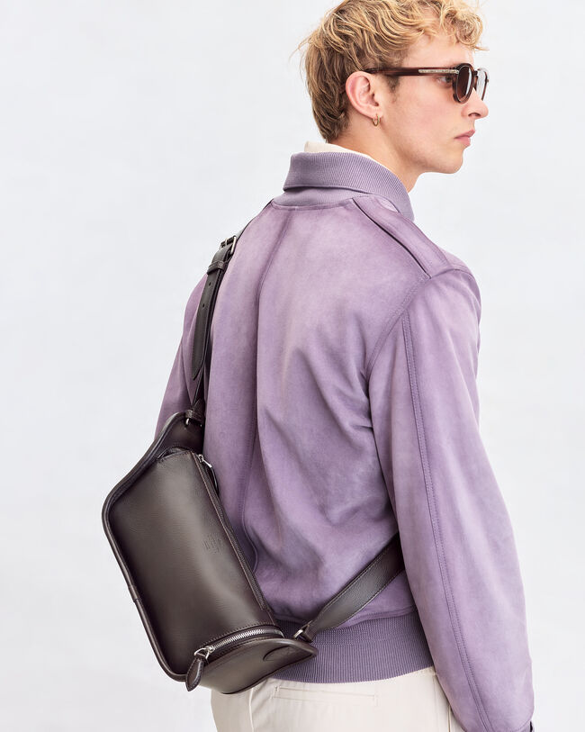 P&eacute;riple Side Zip Messenger, Grey, hi-res