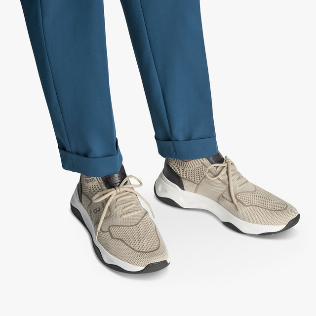 Shadow Knit And Leather Sneaker, SAND, hi-res 7