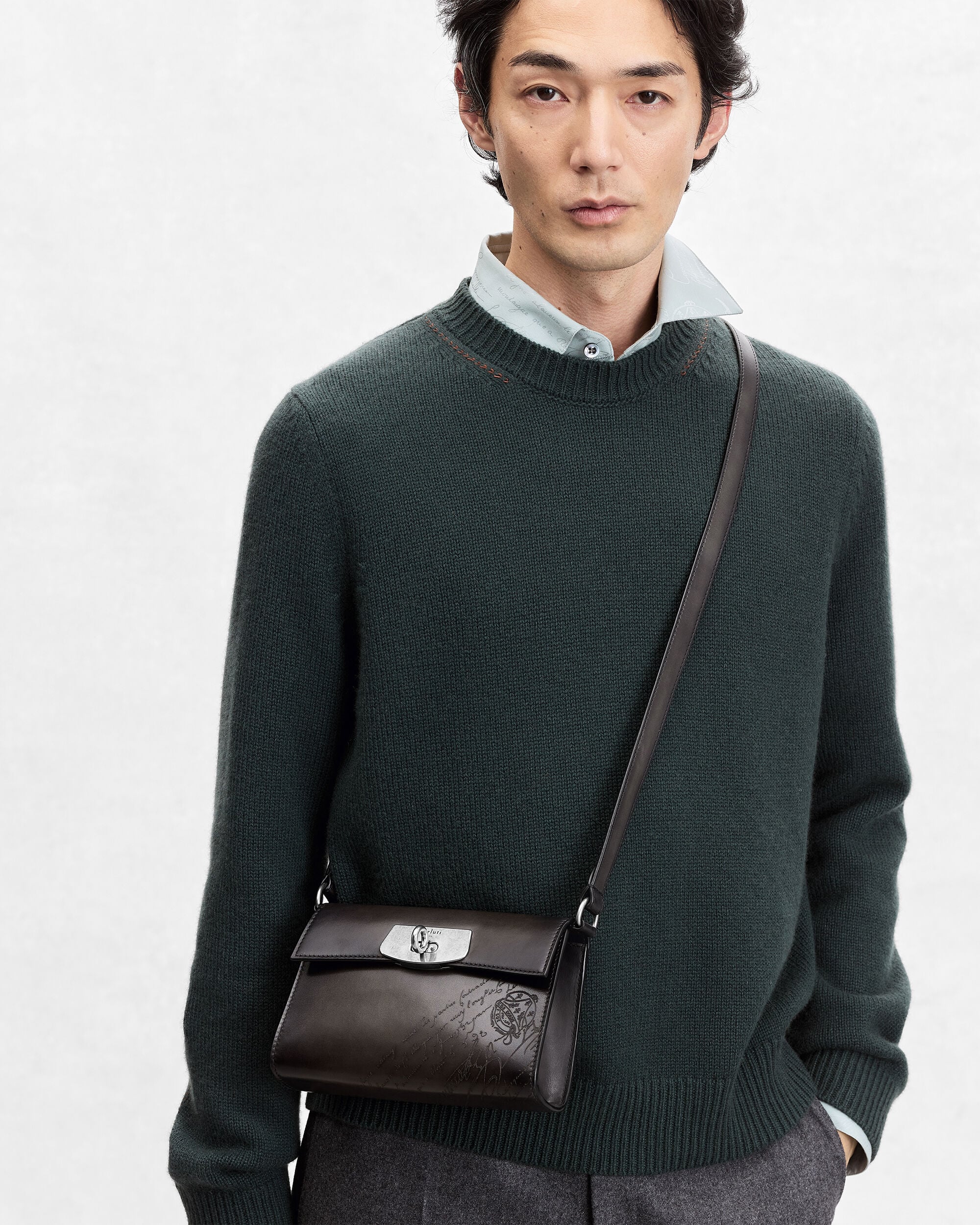 E'Mio Pouch On Strap Messenger, Nero Grigio, hi-res