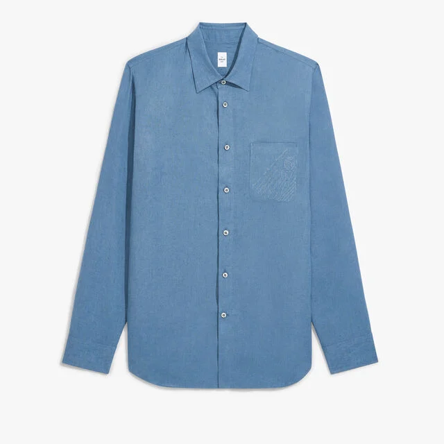 Linen Relaxed Scritto Pocket Shirt