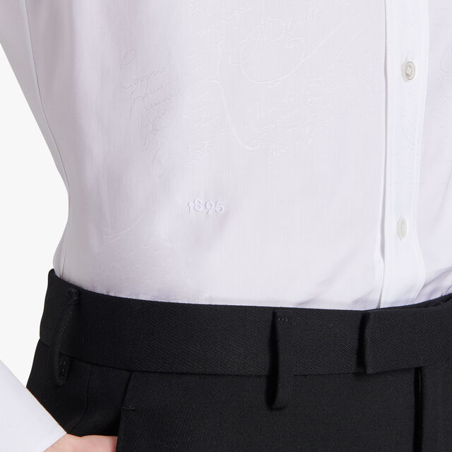 Cotton Scritto Button-Down Collar Shirt, BLANC OPTIQUE, hi-res 7