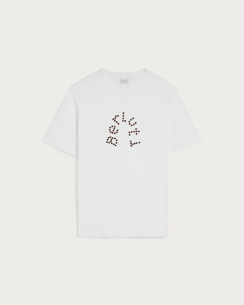 Berluti Leather Studs T-shirt, Blanc Optique, hi-res