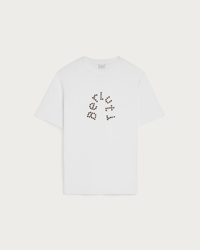 Berluti Leather Studs T-shirt, Blanc Optique, hi-res