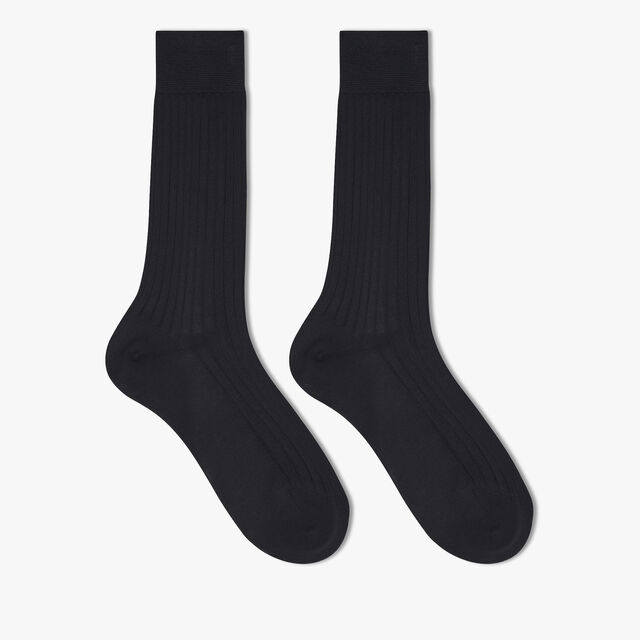Cotton Short Socks, BLACK, hi-res 1