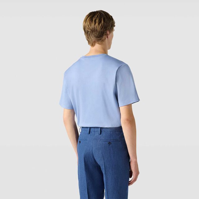 Leather Tab T-Shirt, PALE BLUE, hi-res 3