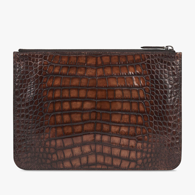 Nino Small Alligator Leather Document Holder, MOGANO, hi-res 4