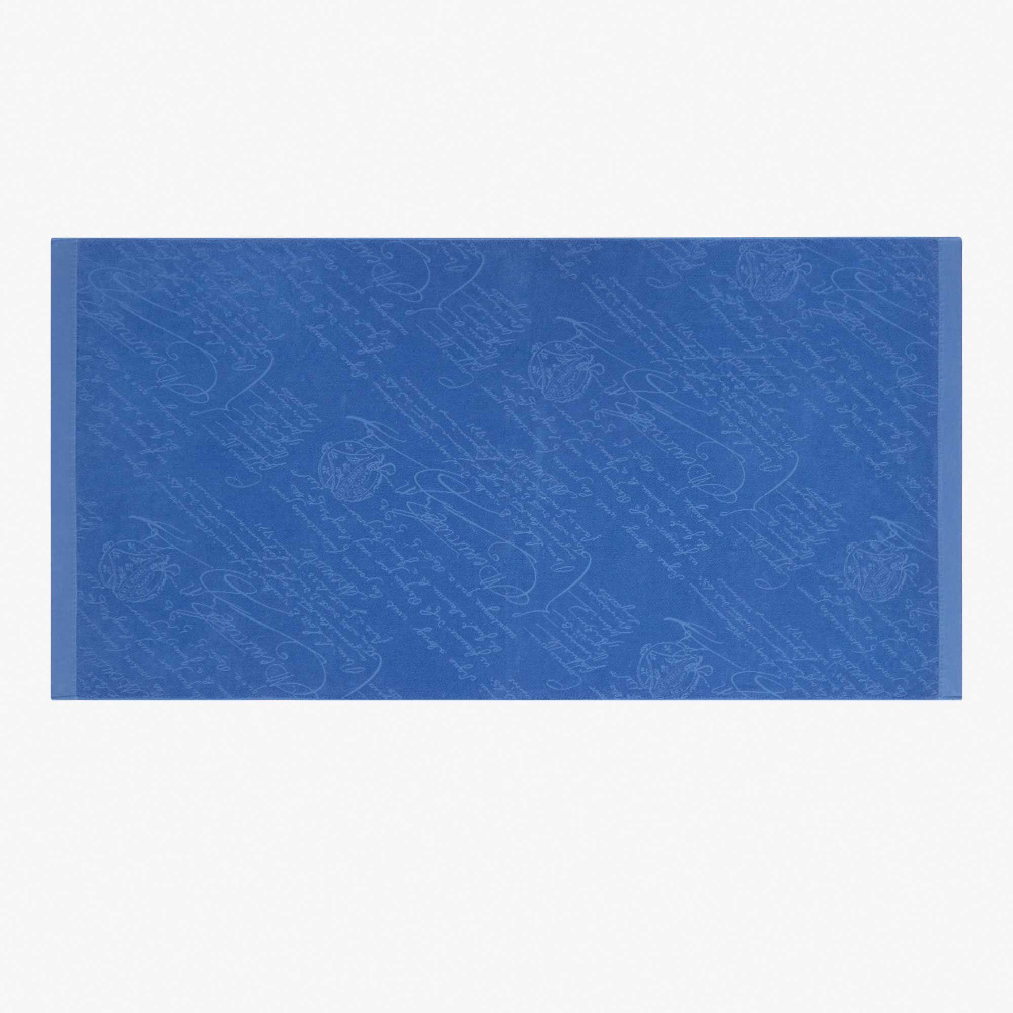 美品 Berluti ベルルッティ コットン ビーチタオル ブルー イタリア製