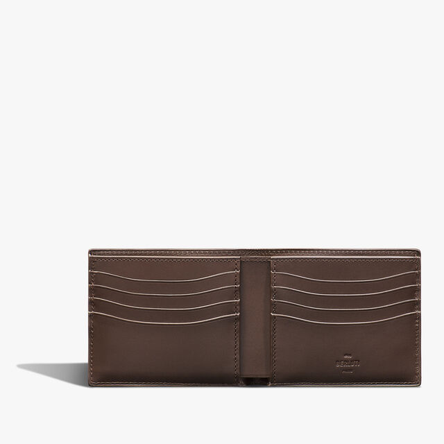 Makore Slim Gradiant Scritto Leather Compact Wallet, ST EMILION + CACAO INTENSO, hi-res 3