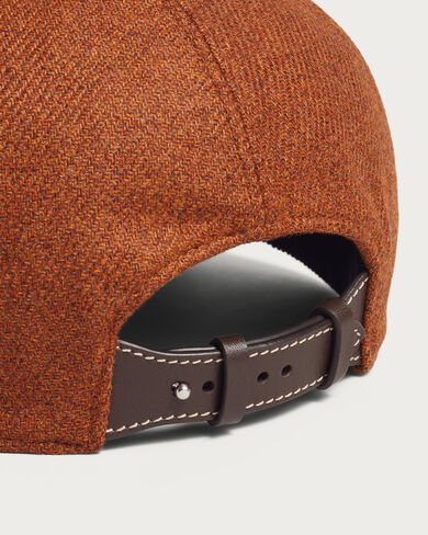 B-Thabor Embroidery  Cap with Leather Visor, Automn Brown, hi-res