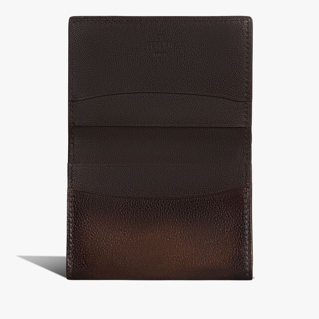 Imbuia Scritto Leather Card Holder, SOFT BROWN + MIDNIGHT BLUE, hi-res 3