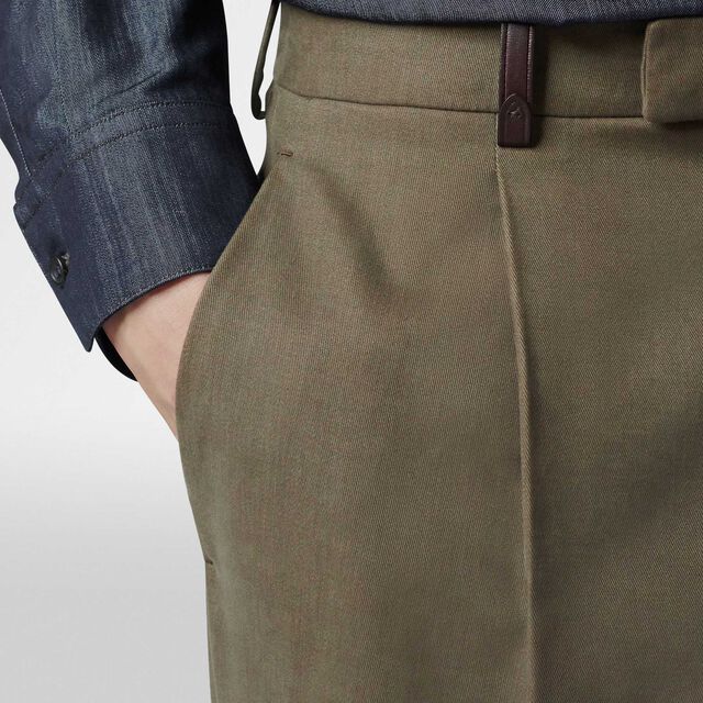Pantalon avec Passant en Cuir, MOSS, hi-res 6