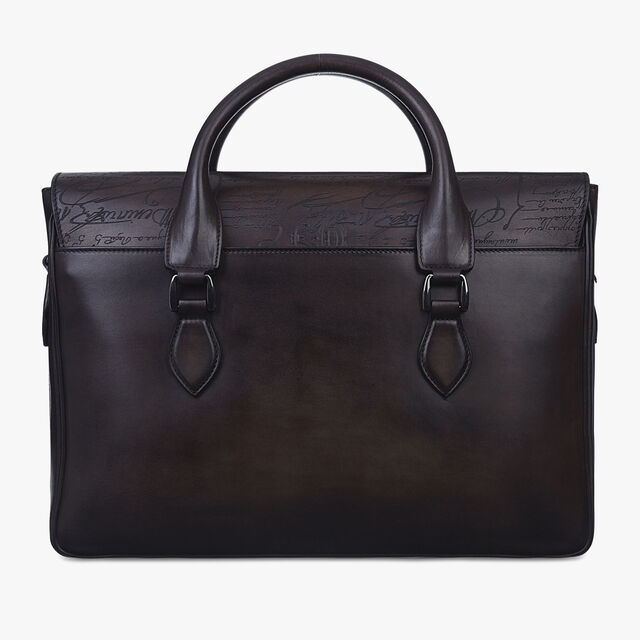 E'Mio Scritto Leather Briefcase, EBANO, hi-res 4