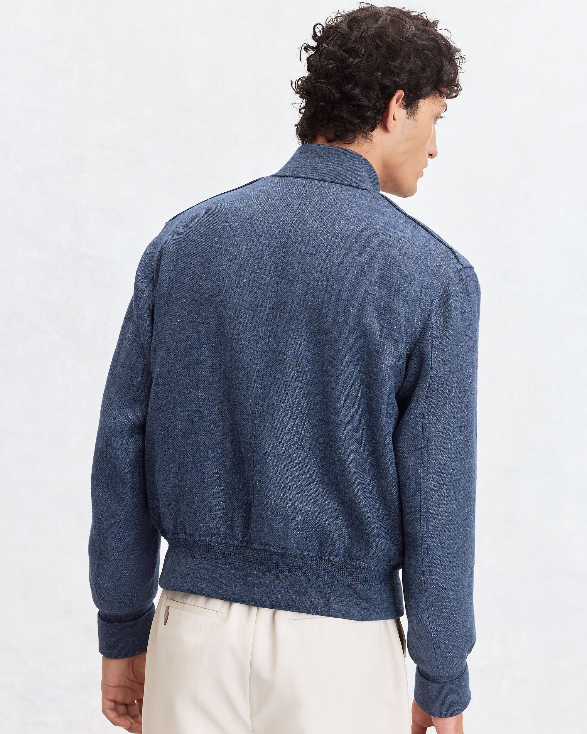 Light Bomber with Leather Details, Soladite Blue, hi-res