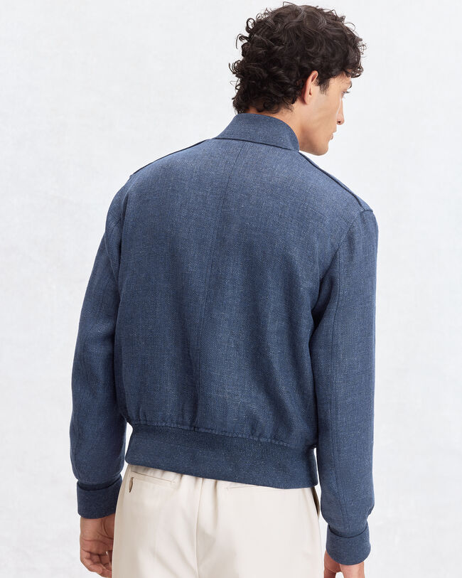 Light Bomber with Leather Details, Soladite Blue, hi-res