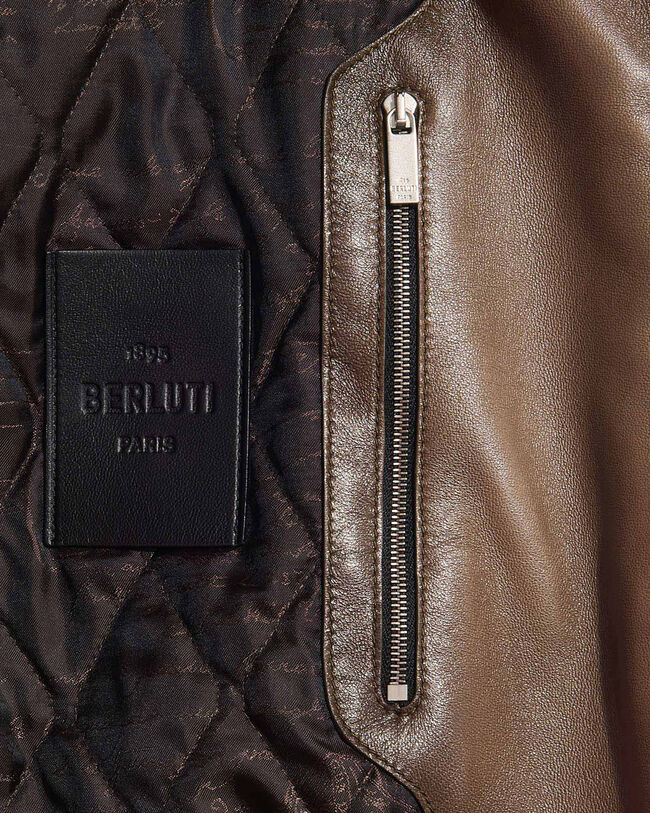 Patina Flight Jacket with Shearling Collar, Deep Sepia, hi-res