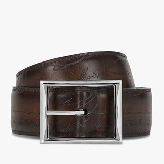 Classic Scritto Leather 35 MM Reversible Belt, NERO GRIGIO + TDM INTENSO, hi-res
