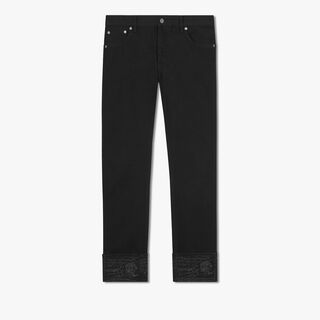 Denim Trousers With Scritto