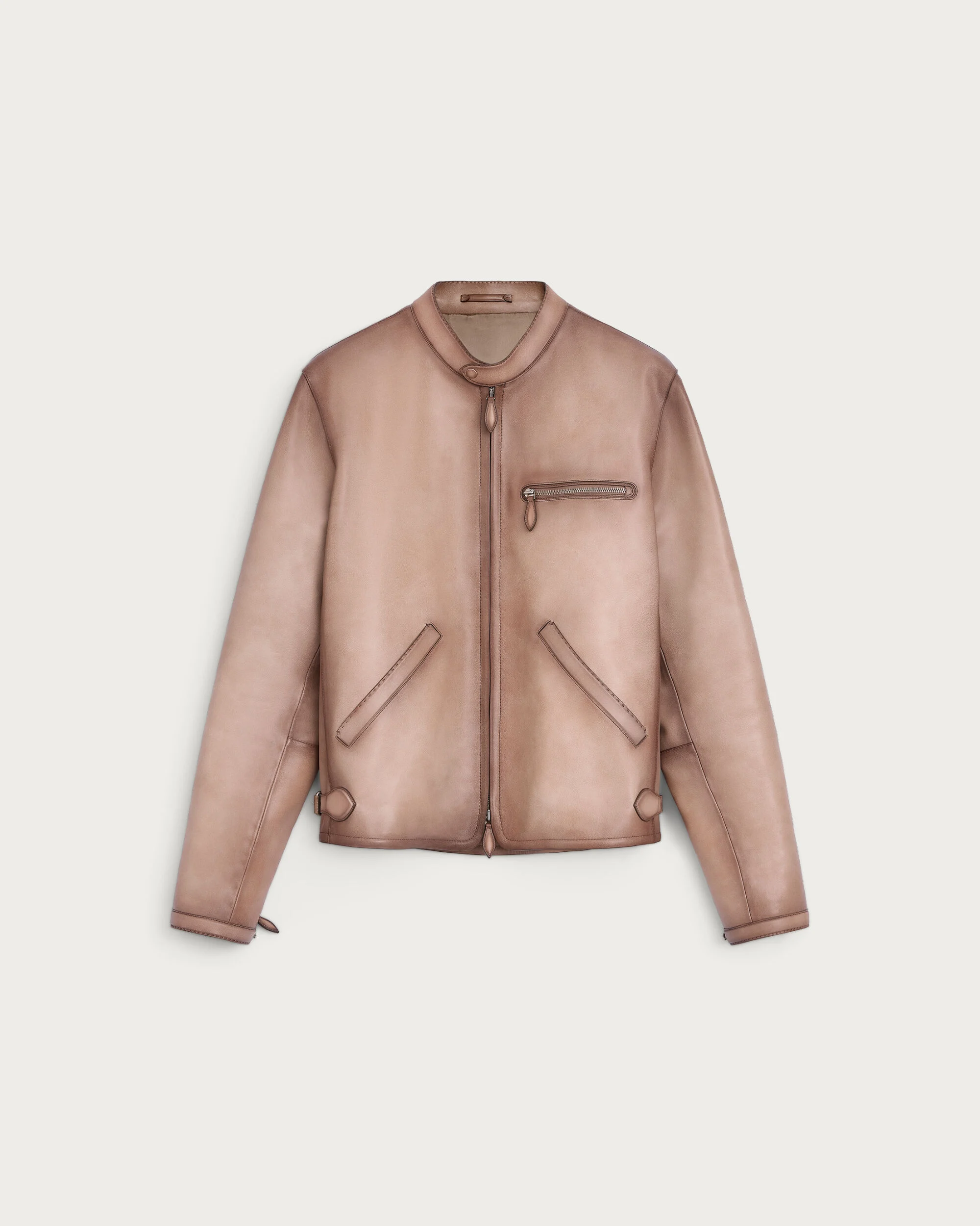 Biker Un Jour en Cuir Patin&eacute; Aquarelle, Aquarelle Taupe, hi-res