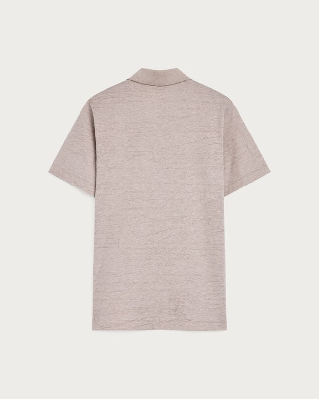 Scritto Pattern Piqu&eacute; Polo, Breezy Beige, hi-res