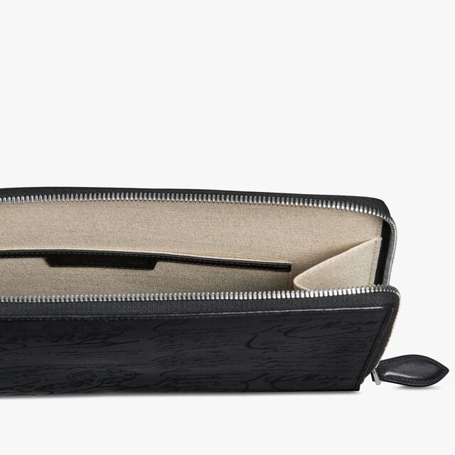 Nino GM Scritto Leather Clutch, NERO GRIGIO, hi-res 7