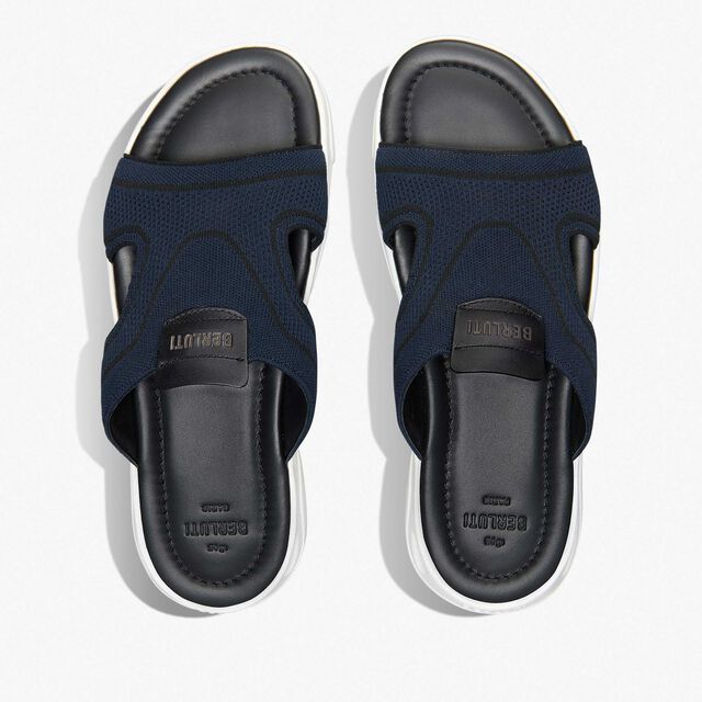 Shadow Knit And Leather Sandal, NAVY, hi-res 3