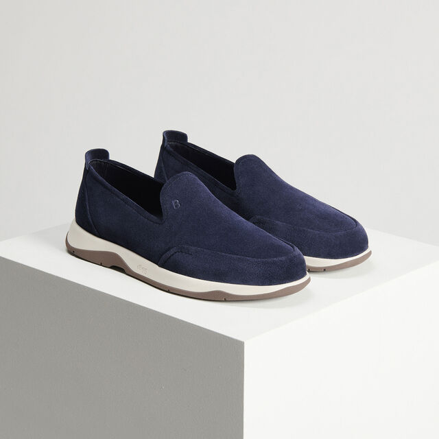 Echappée Suede Calf Loafer, BLU, hi-res 3