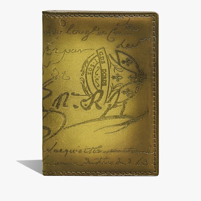 Jagua Scritto Leather Card Holder, JUNGLE GREEN, hi-res 1