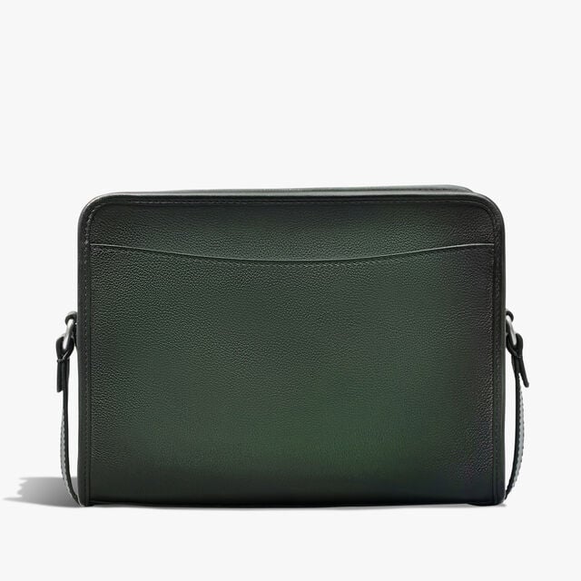 Journalier Scritto图纹皮革邮差包, NERO VERDE, hi-res 3