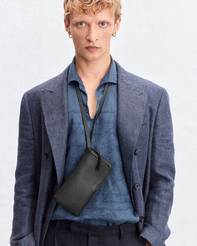 Pochette Zipp&eacute;e Neck Pouch, Deep Black, hi-res