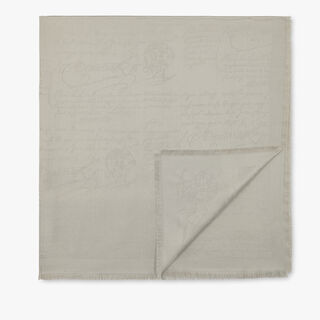Wool & Silk Scritto Scarf, SAND LINEN, hi-res