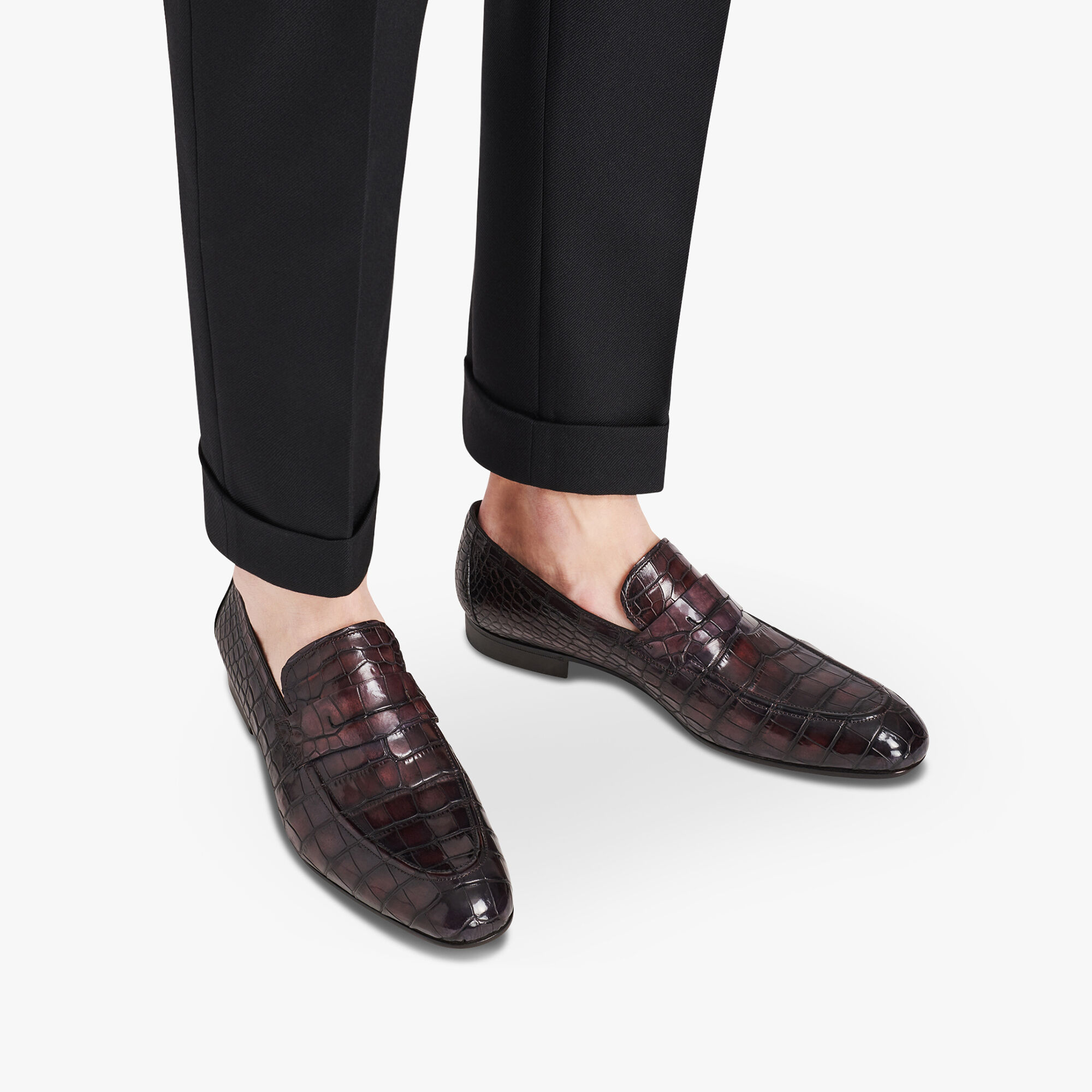 Mens alligator outlet skin loafers