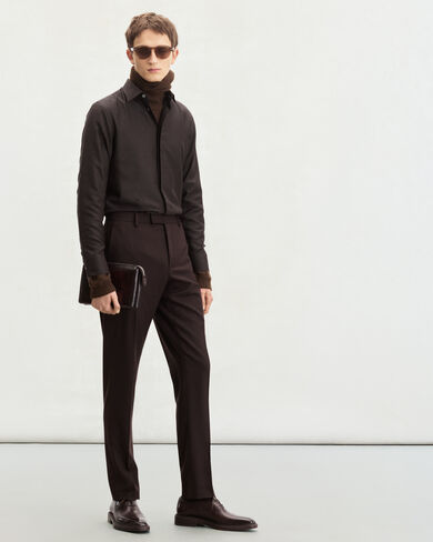 アンディ スクリットパターン シャツ, Earth Brown, hi-res