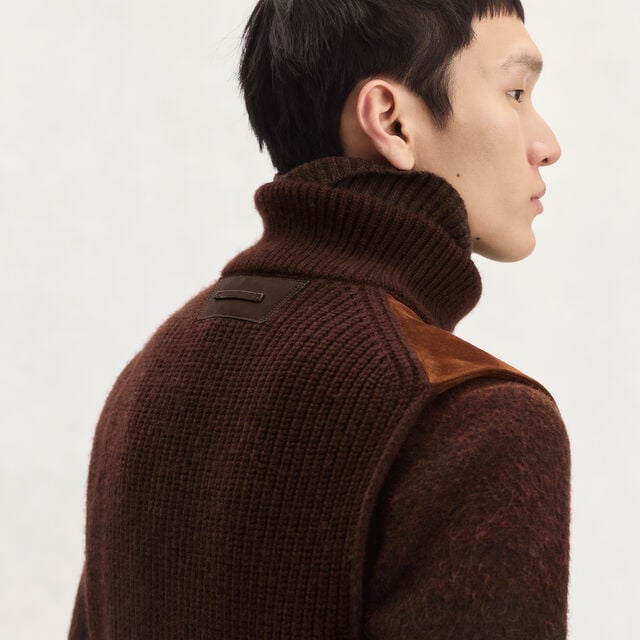 Suede & Cashmere Bodywarmer, CHESTNUT, hi-res 5