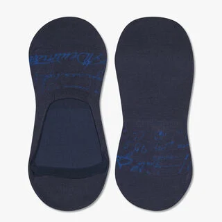 Cotton Ghost Scritto Socks, SPACE BLUE, hi-res