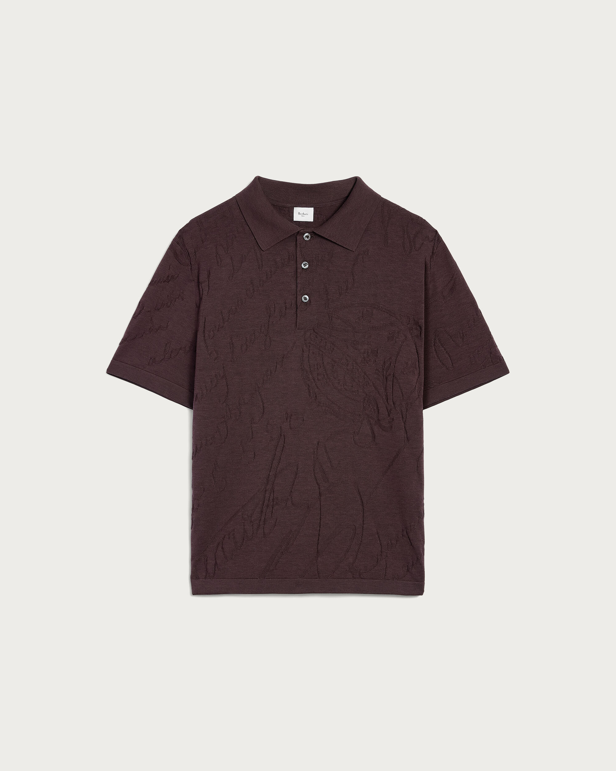 Diagonal Scritto Pattern Polo, Hershey, hi-res
