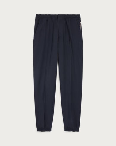 Fast Track Jogpants with Leather Zip-puller, Marine, hi-res