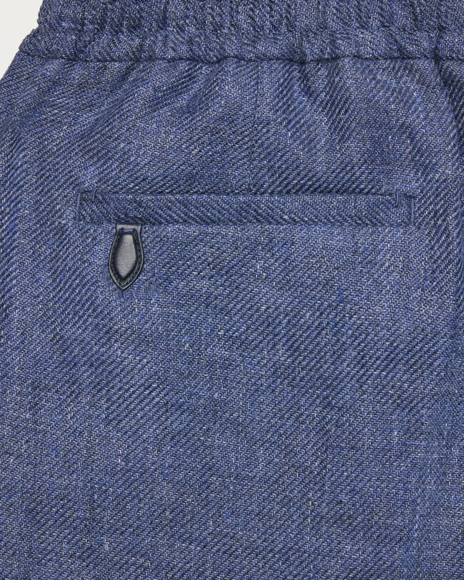 Pantalon D&eacute;contract&eacute; avec D&eacute;tail en Cuir, Soladite Blue, hi-res