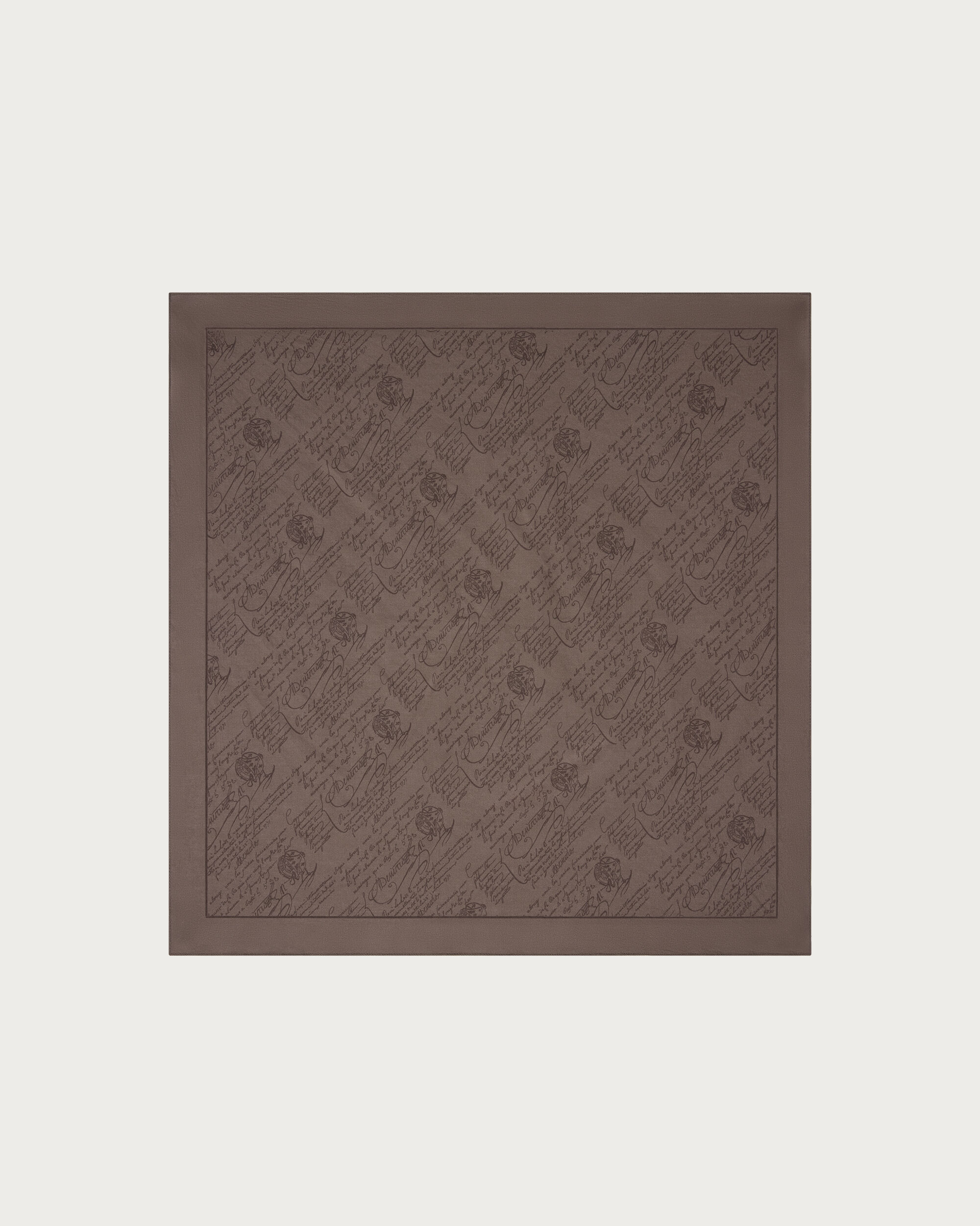 Scritto Pattern Handkerchief, Milky Brown, hi-res