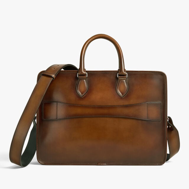 Cartable Deux Jours En Cuir Scritto, CACAO INTENSO, hi-res 2
