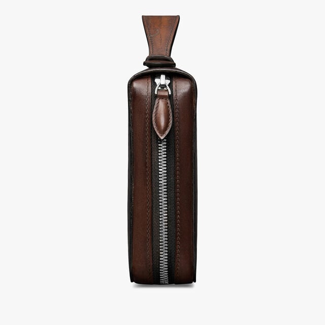 Itauba Wide Scritto Leather Long Zipped Wallet, CACAO INTENSO, hi-res 4