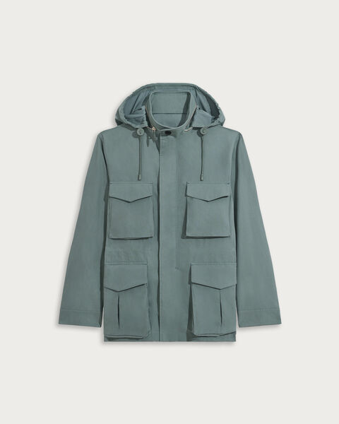 Camera Field Jacket with Leather Details, Prasin Green, hi-res