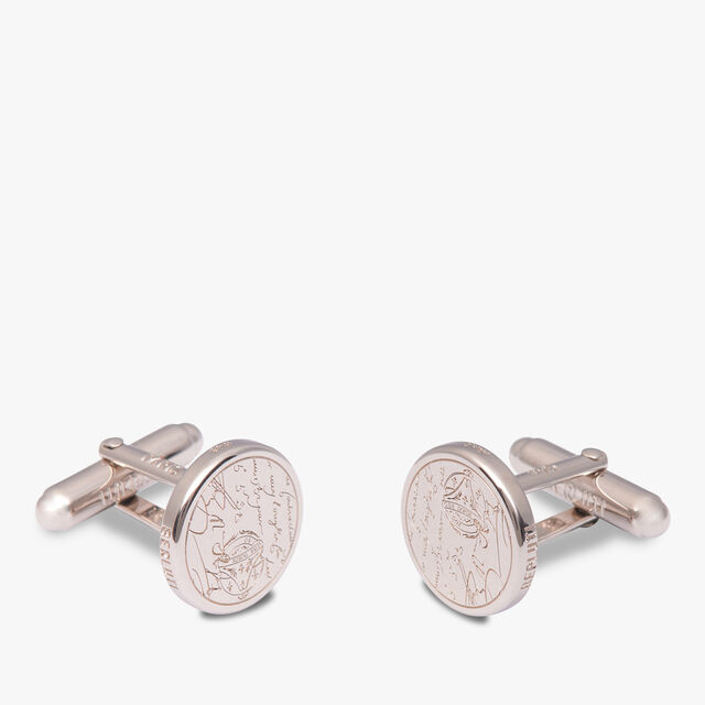 Boutons De Manchette Élégants En Métal Scritto, PALLADIUM FINISH, hi-res 1