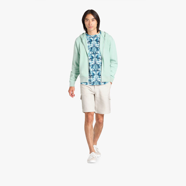 Embroidered Scritto Zip Up Hoodie, SAGE, hi-res 4