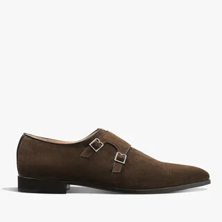 Demesure Flex Camoscio Calf Leather Double Monk, PEPPER, hi-res